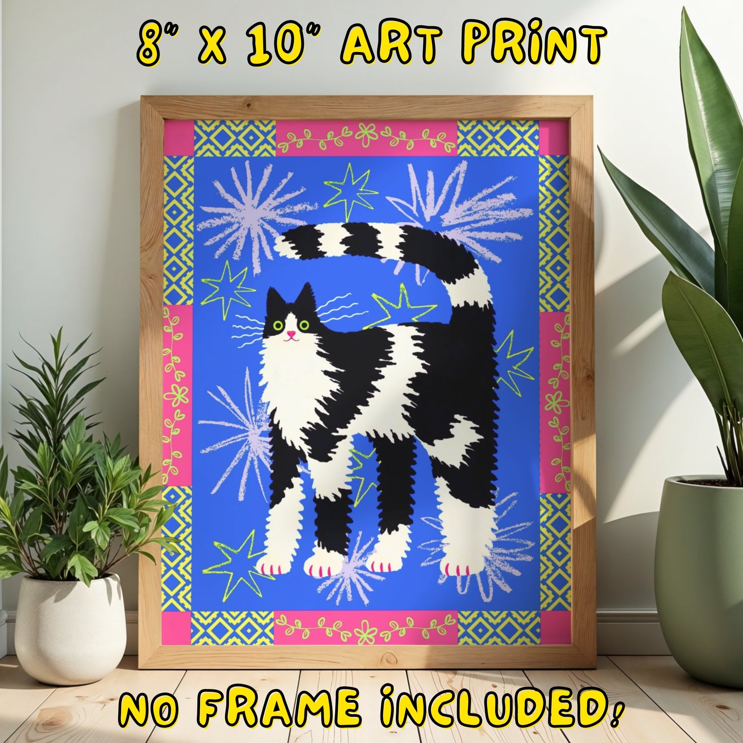 Tuxedo Cat Art Print - 8"x10"
