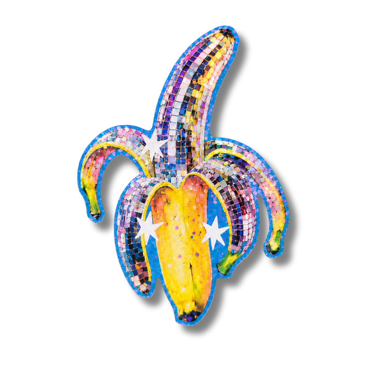Glittery Banana Vinyl Sticker