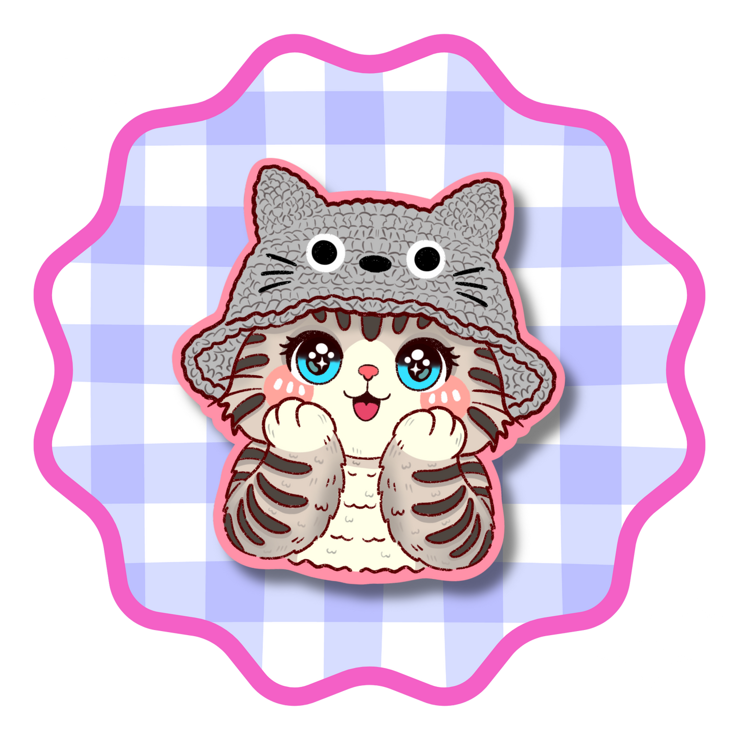 Totoro Hat Cat Vinyl Sticker