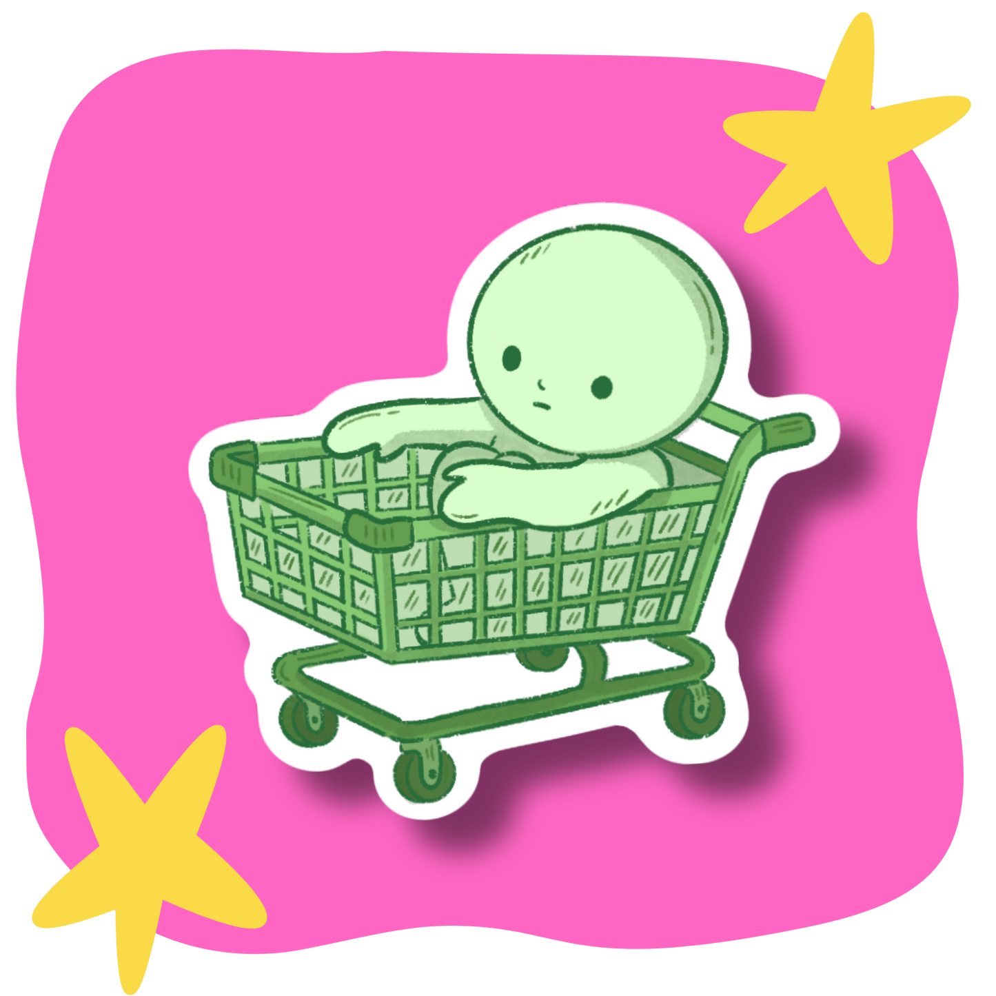 Shopping Smiski Vinyl Sticker
