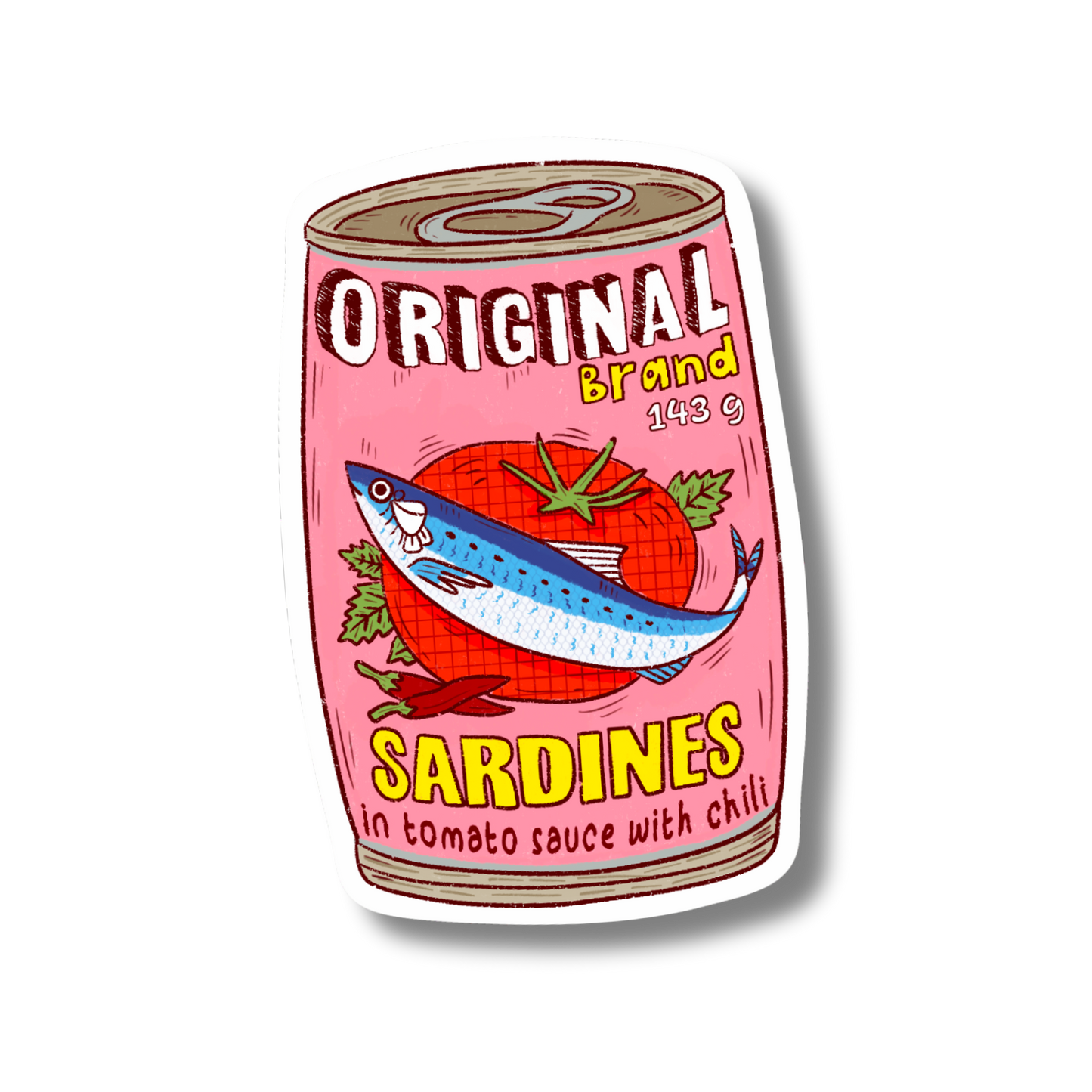 Pink Sardines Vinyl Sticker