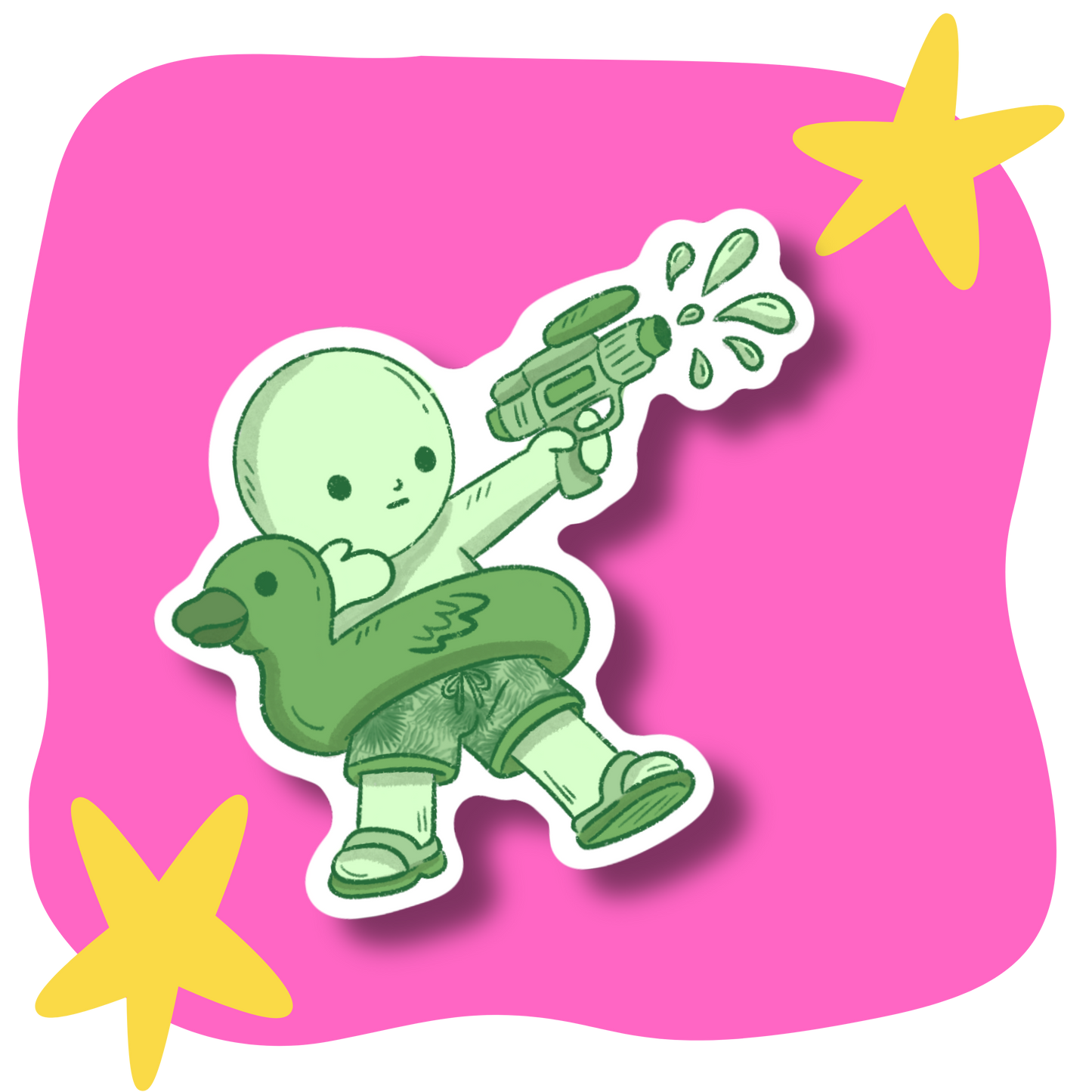 Summer Smiski Vinyl Sticker