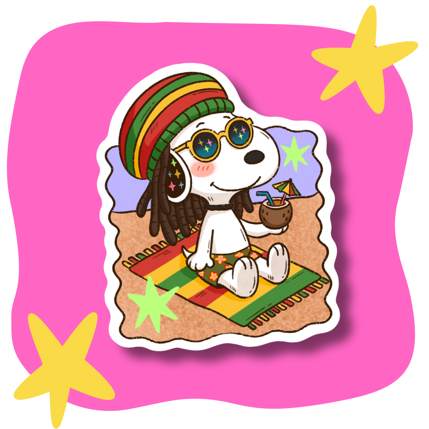 Summer Snoopy Vinyl Sticker