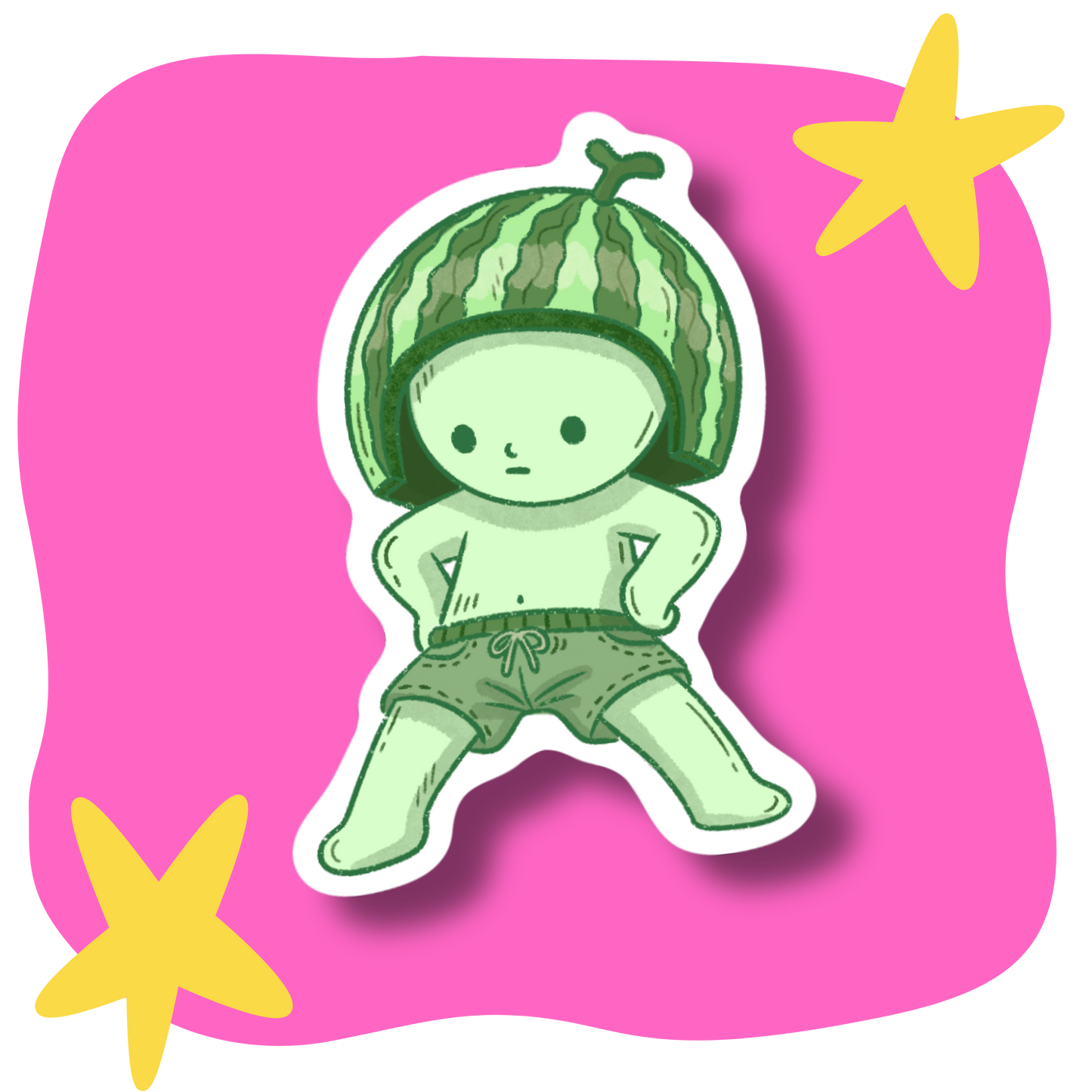 Watermelon Smiski Vinyl Sticker