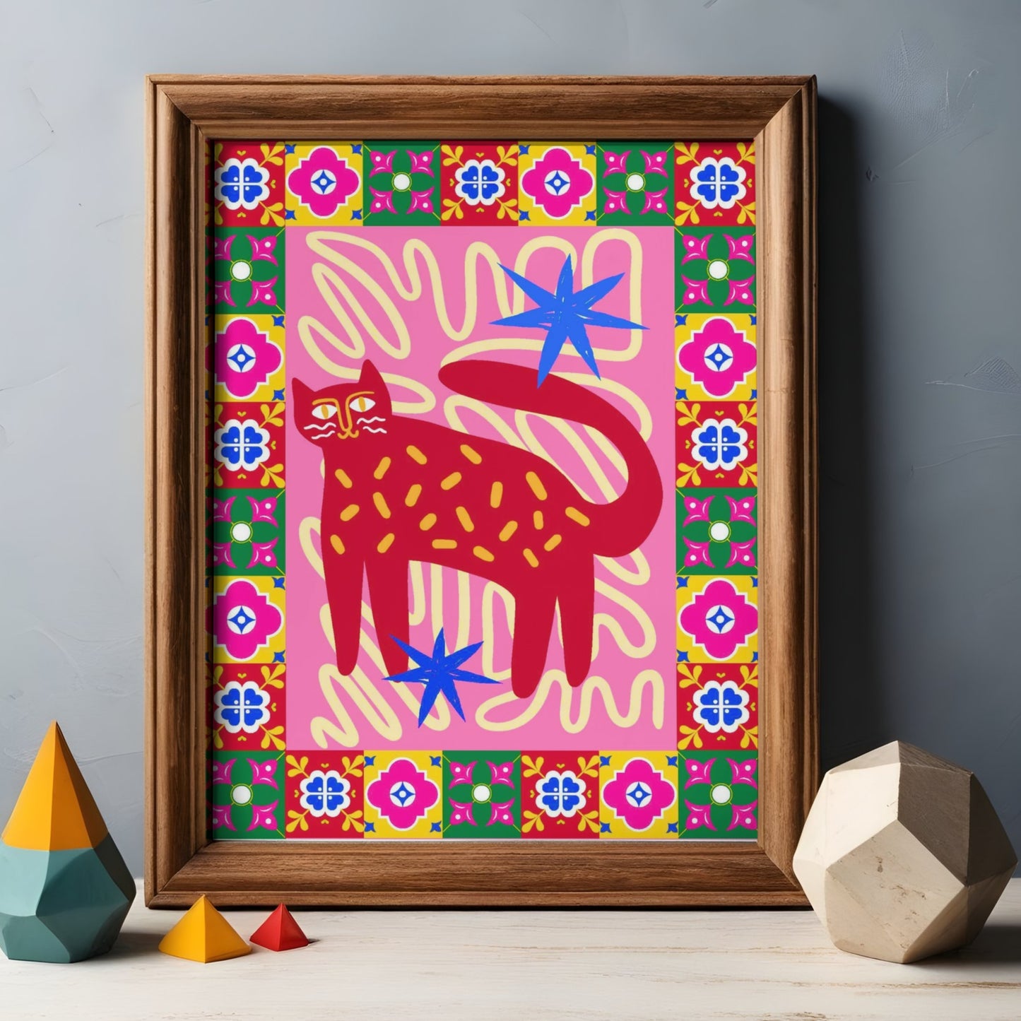 Red Cat Art Print - 8"x10"