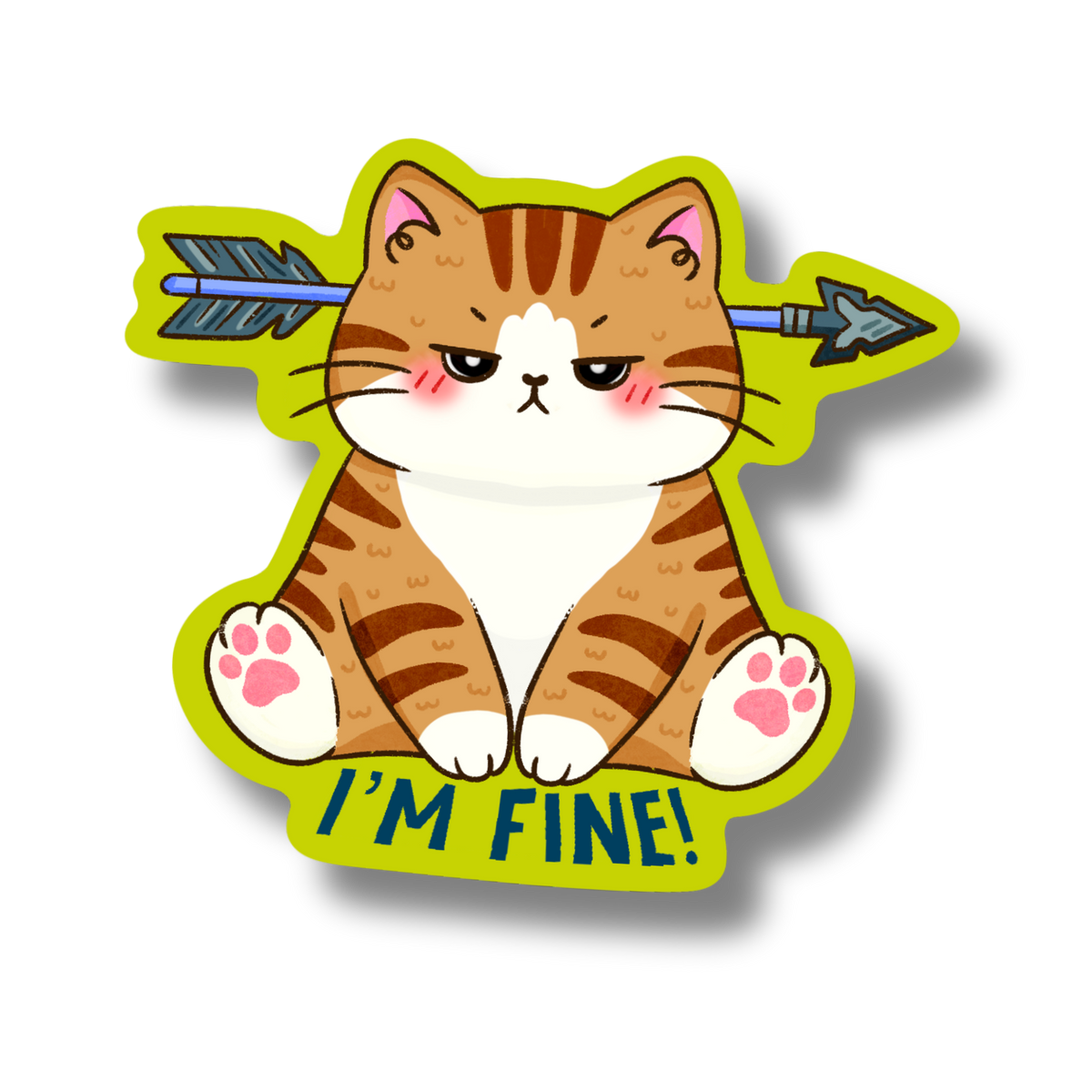 Fine cat with arrow vinyl sticker