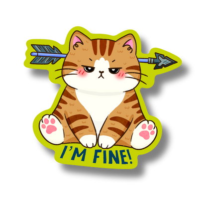 Fine cat with arrow vinyl sticker