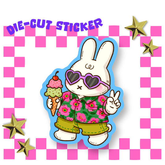 Ice cream Miffy Cat Vinyl Sticker