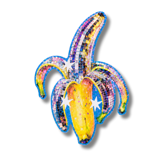 Glittery Banana Vinyl Sticker