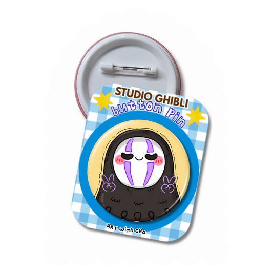No Face - Studio Ghibli Button Pin