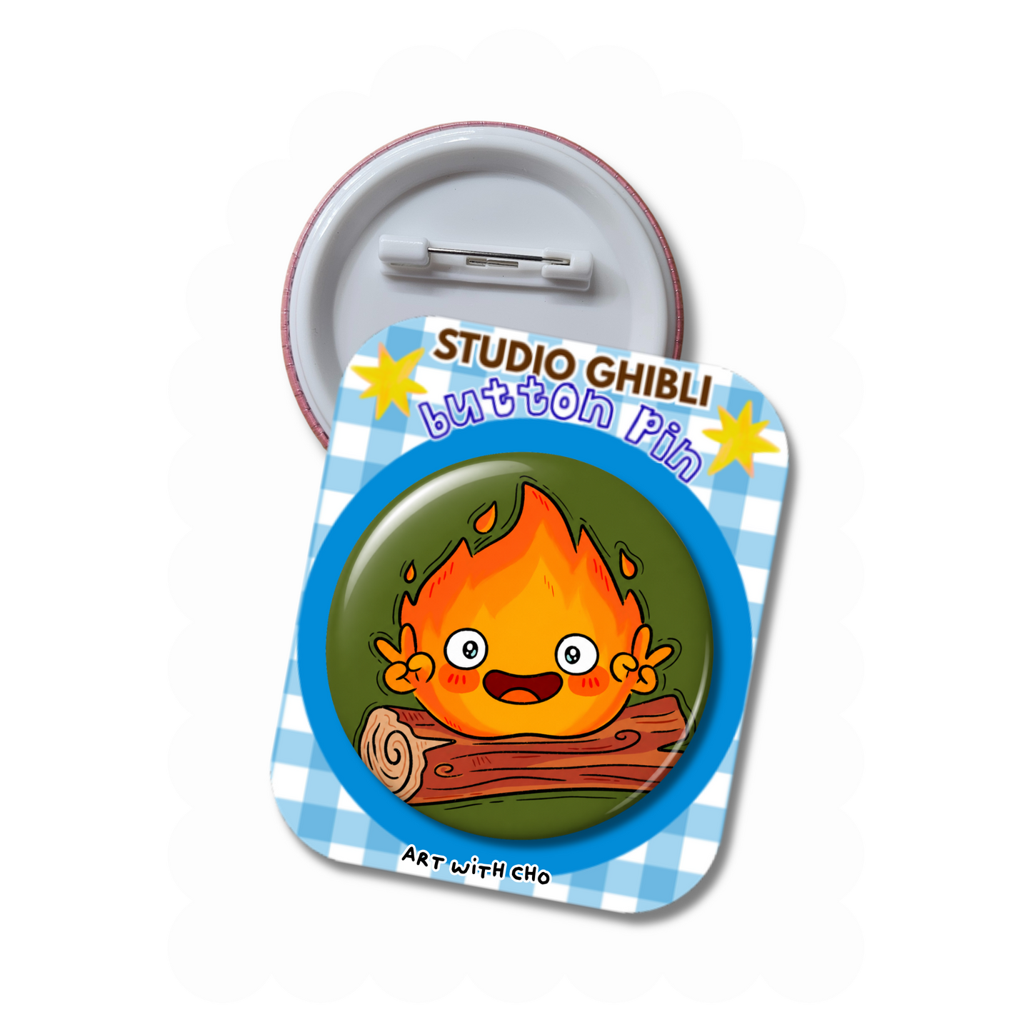 Calcifer - Studio Ghibli Button Pin