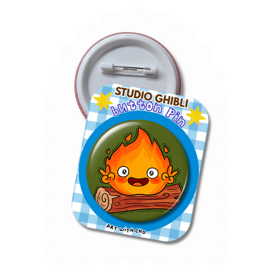 Calcifer - Studio Ghibli Button Pin