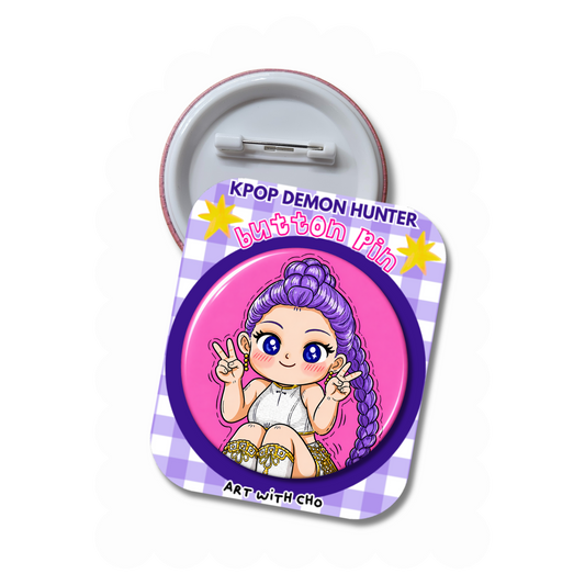 Rumi Huntrix- Kpop Demon Hunter Button Pin