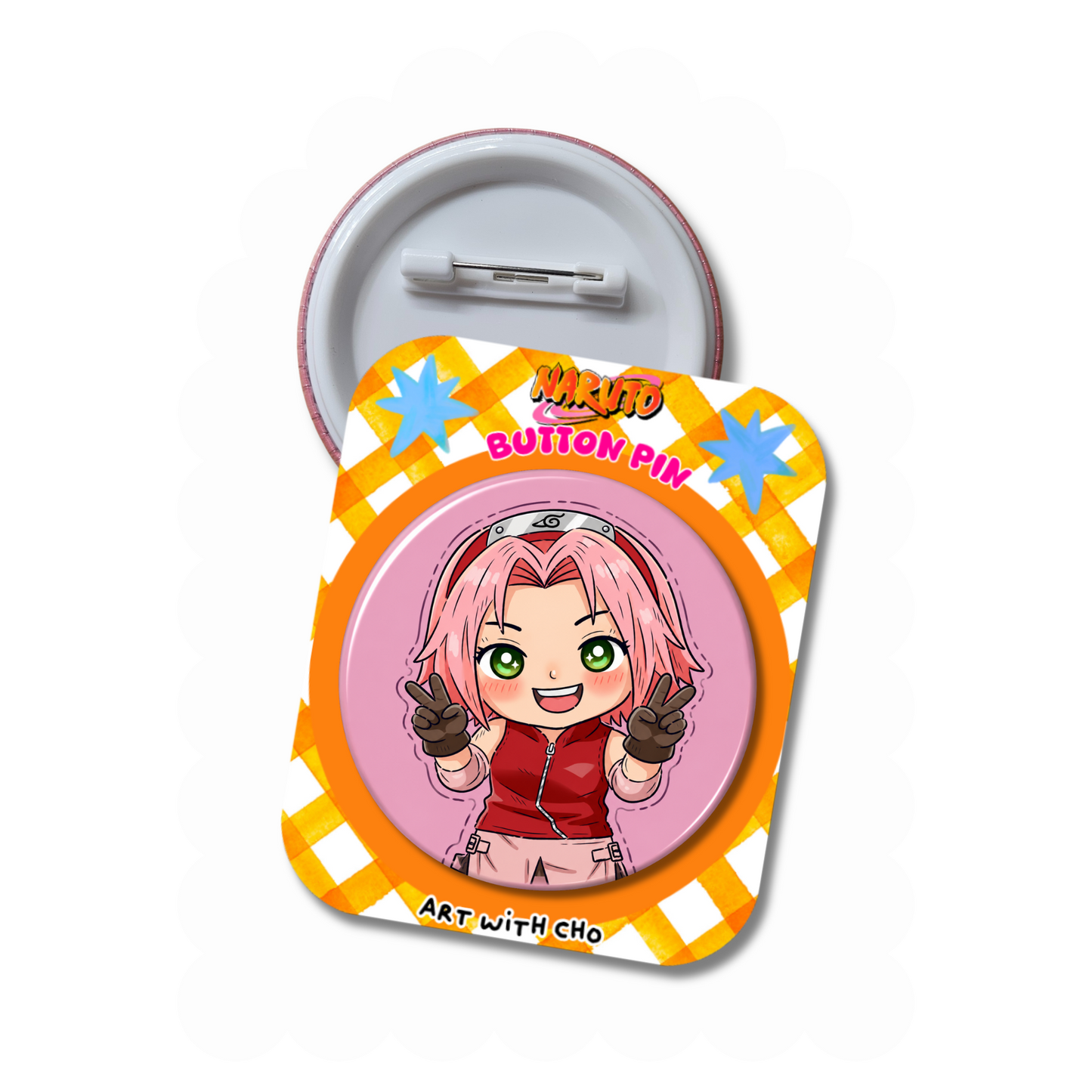 Sakura - Ninja Anime Button Pin