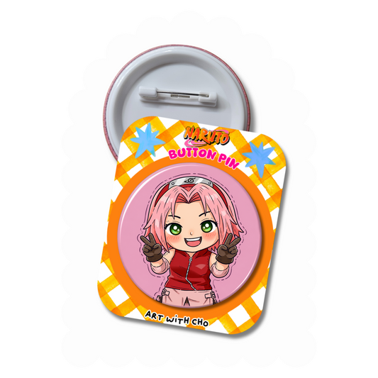 Sakura - Ninja Anime Button Pin