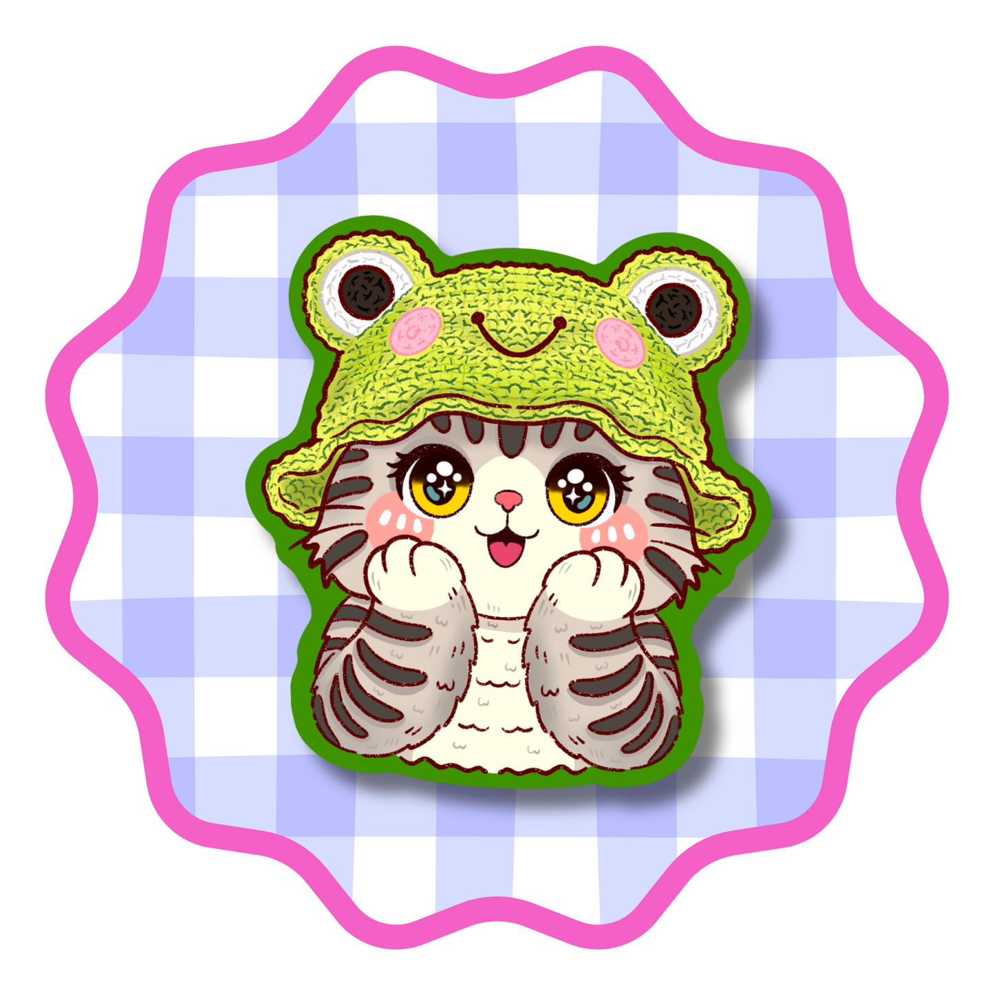 Keroppi Hat Cat Vinyl Sticker