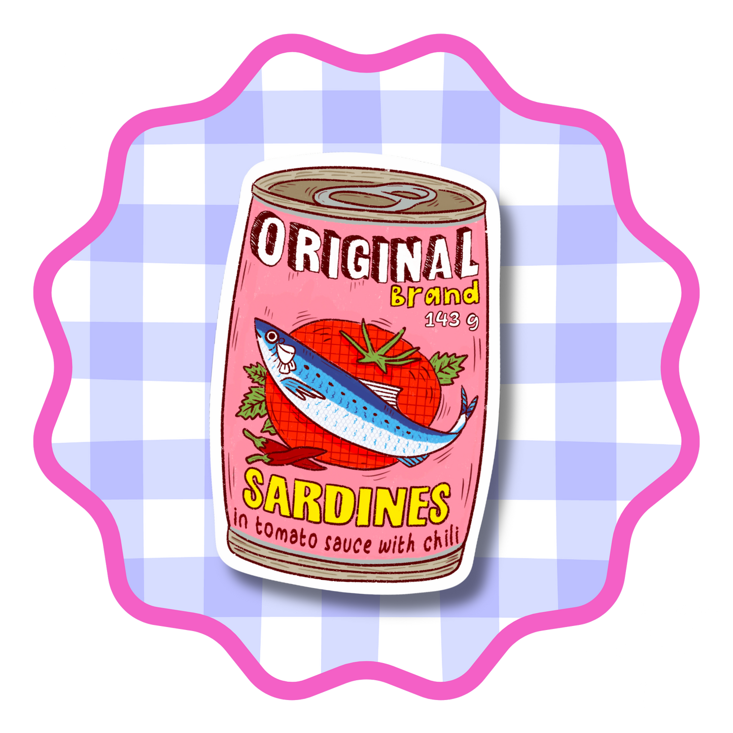 Pink Sardines Vinyl Sticker