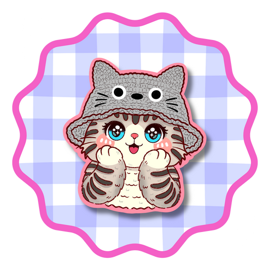 Totoro Hat Cat Vinyl Sticker