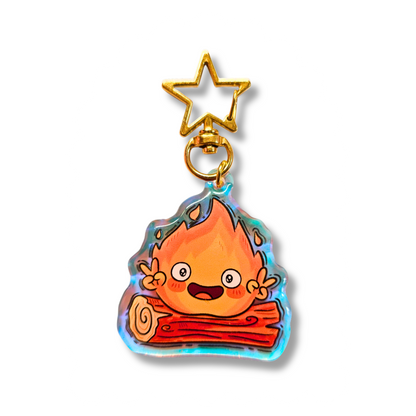 Calcifer - Studio Ghibli Rainbow Acrylic Keychain