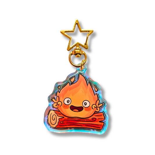 Calcifer - Studio Ghibli Rainbow Acrylic Keychain