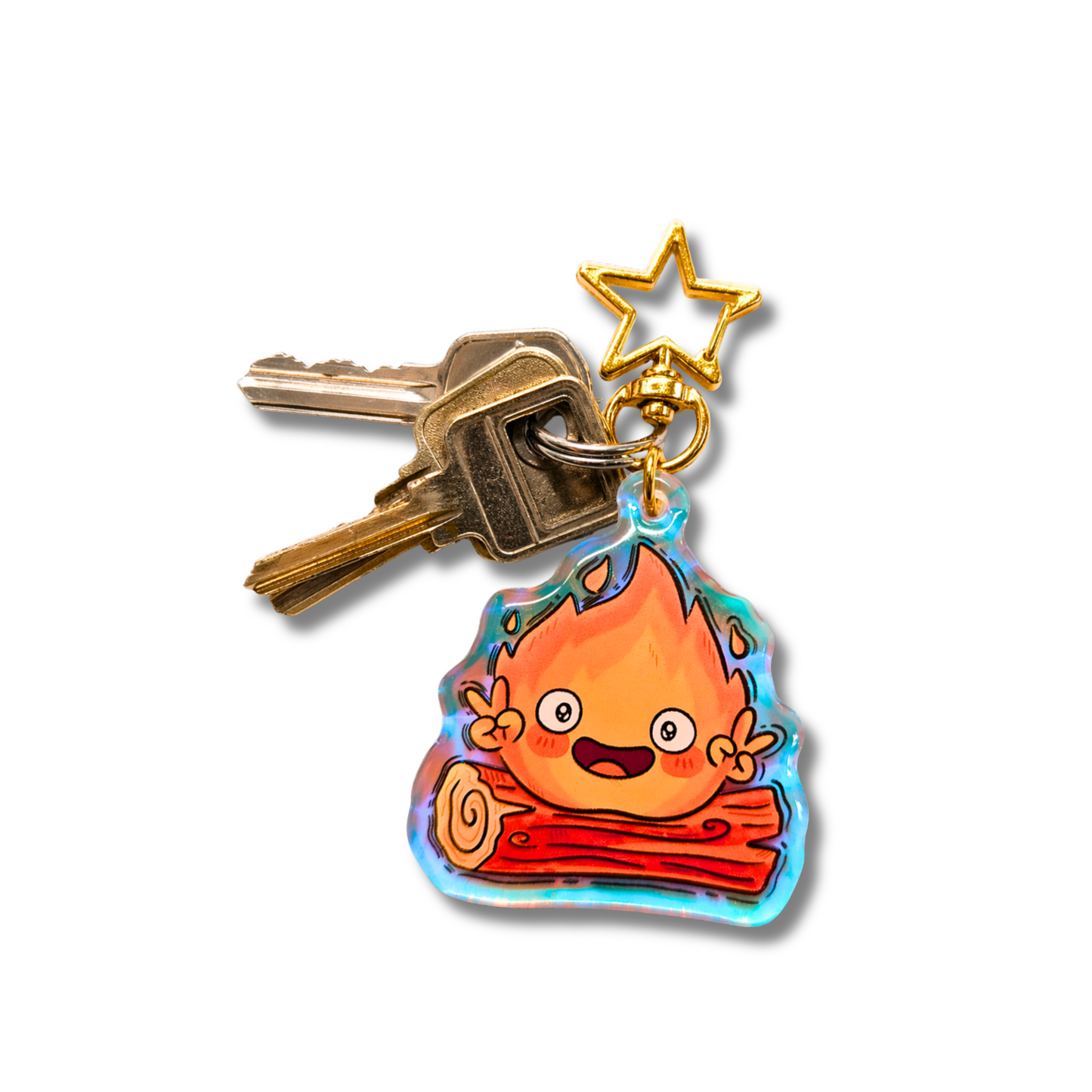 Calcifer - Studio Ghibli Rainbow Acrylic Keychain