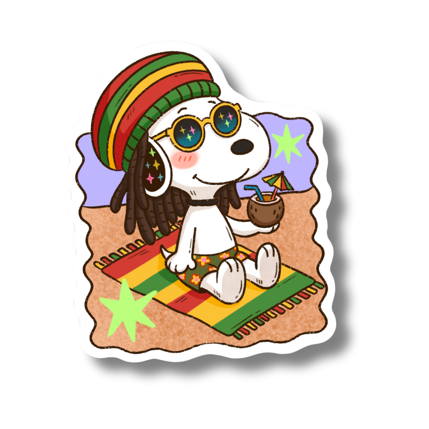 Summer Dog Vinyl Sticker