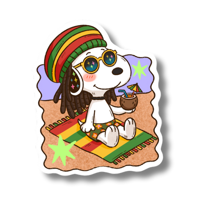 Summer Dog Vinyl Sticker