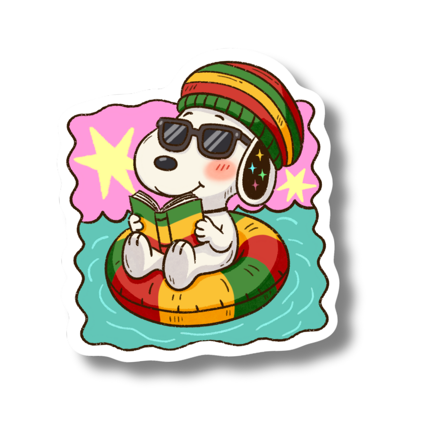 Summer Dog Vinyl Sticker