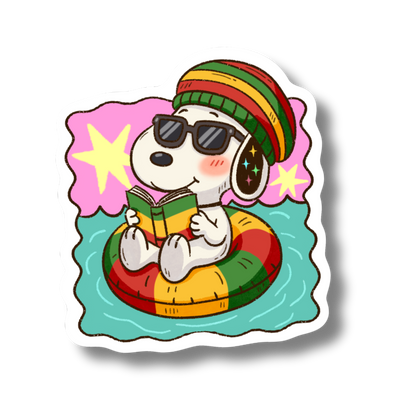 Summer Dog Vinyl Sticker