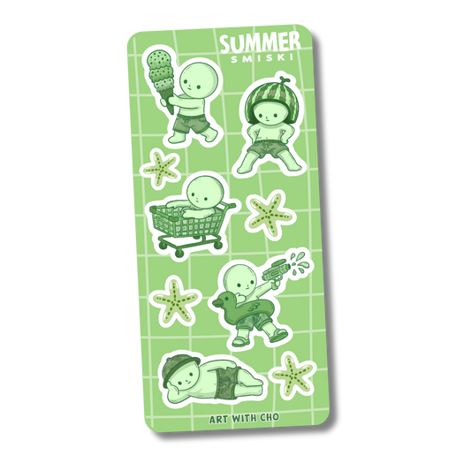 Summer Green Guy Sticker Sheet