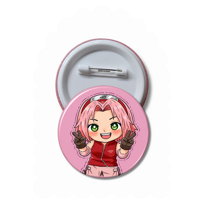 Sakura - Ninja Anime Button Pin