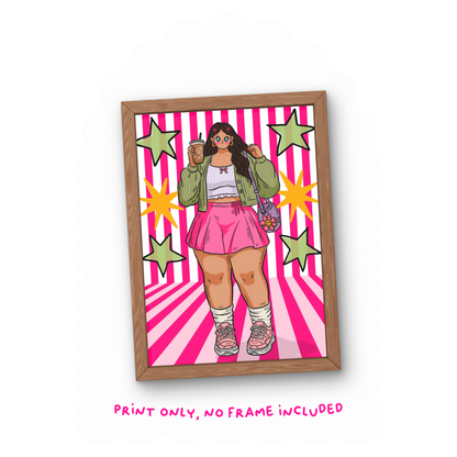 Coffee Girlie Art Print - 8"x10"