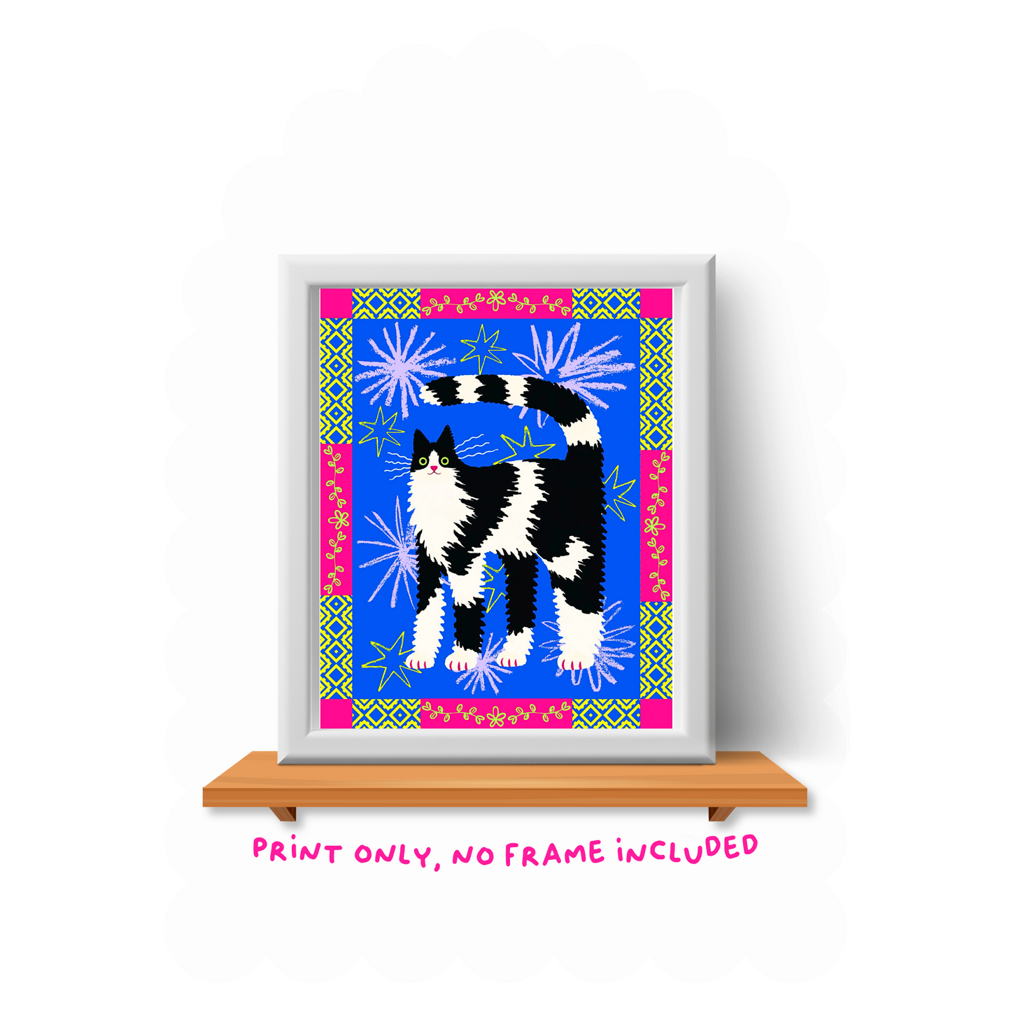 Tuxedo Cat Art Print - 8"x10"