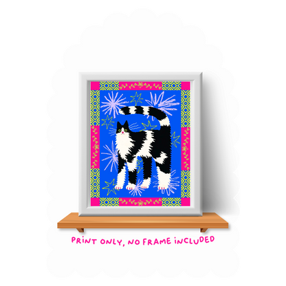 Tuxedo Cat Art Print - 8"x10"