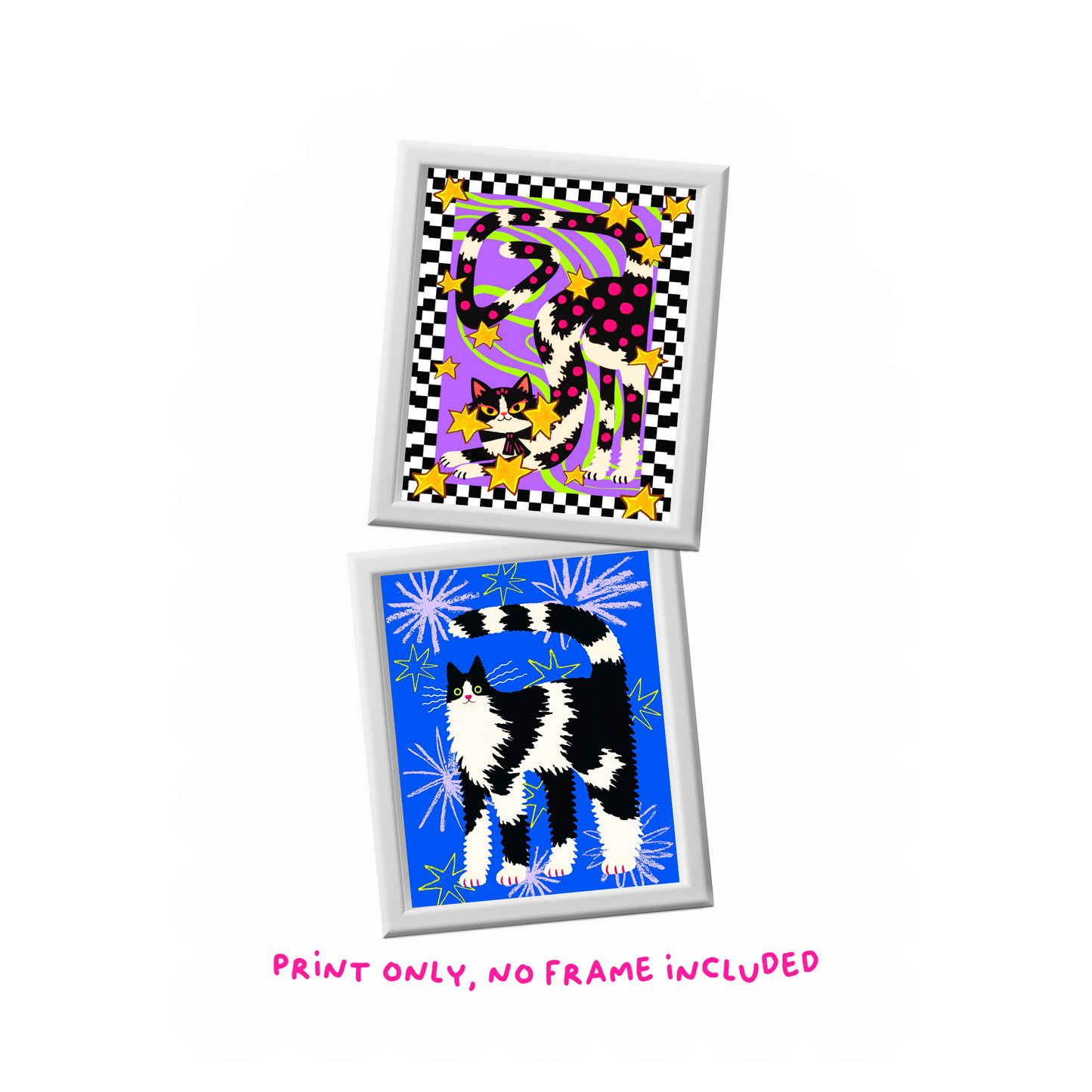 Cats Art Print - 5"x7" Double Sided