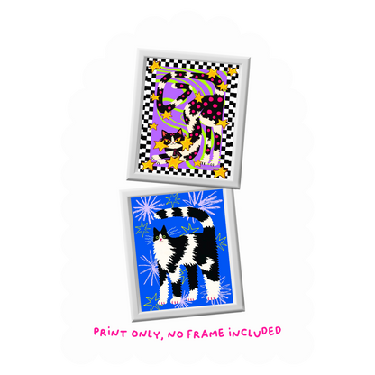Cats Art Print - 5"x7" Double Sided