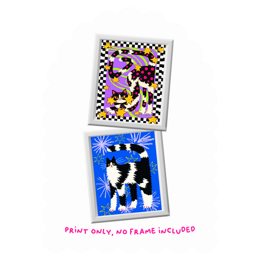 Cats Art Print - 5"x7" Double Sided