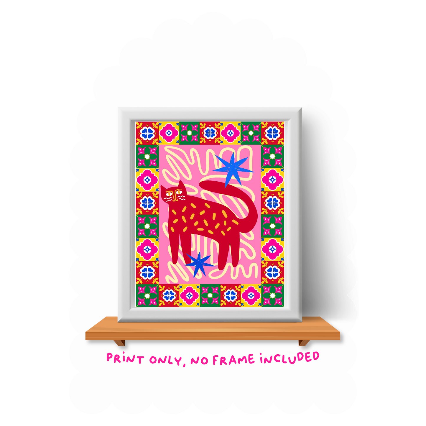 Red Cat Art Print - 8"x10"
