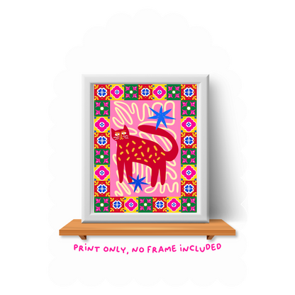 Red Cat Art Print - 8"x10"