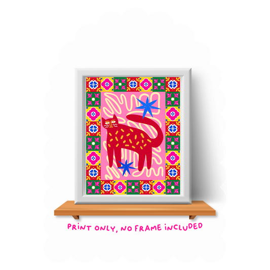 Red Cat Art Print - 8"x10"