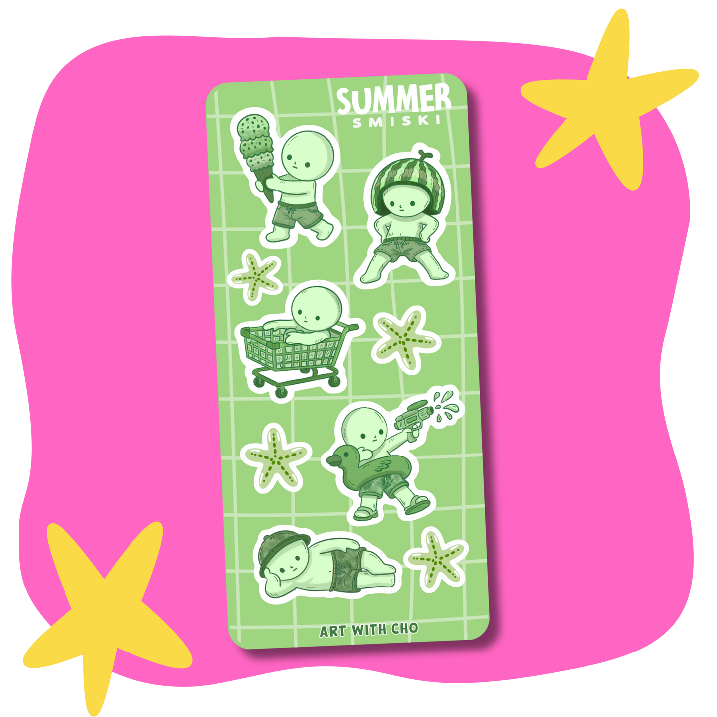 Summer Smiski Sticker Sheet