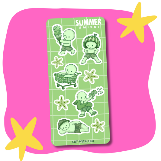 Summer Green Guy Sticker Sheet