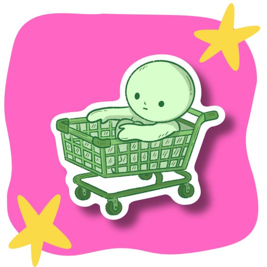 Shopping Smiski Vinyl Sticker