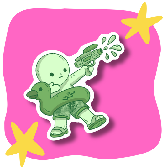 Summer Smiski Vinyl Sticker