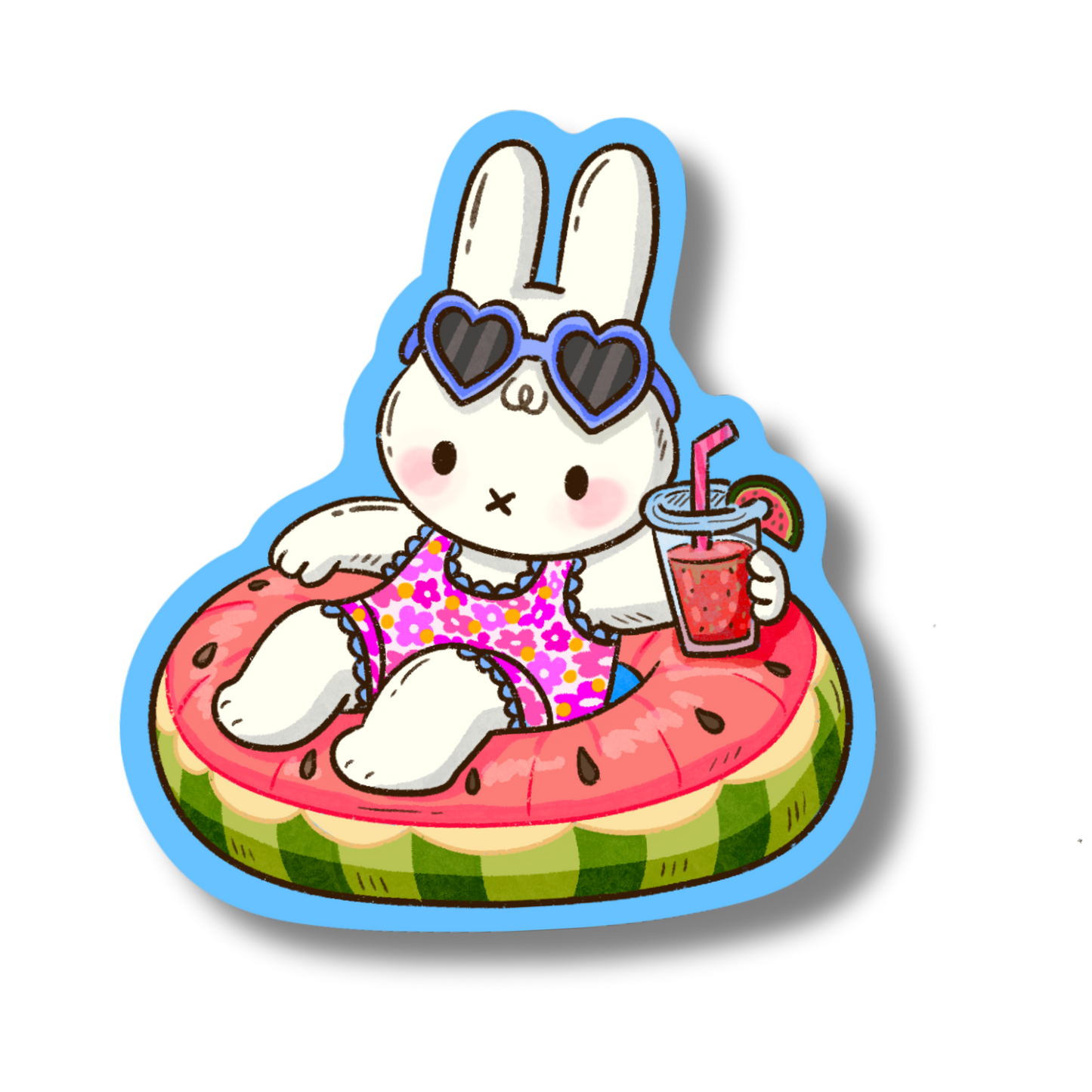 Floatie Bunny Vinyl Sticker