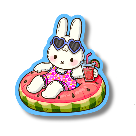Floatie Bunny Vinyl Sticker