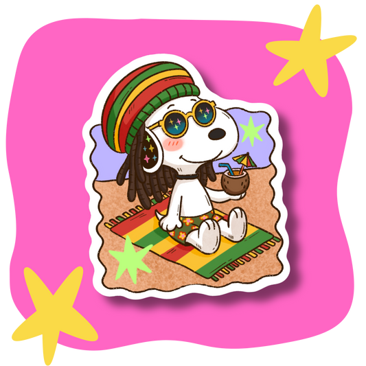 Summer Dog Vinyl Sticker