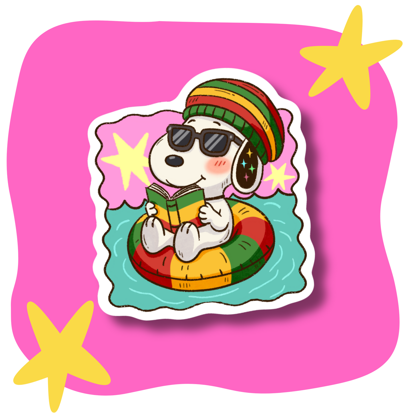 Bookish Snoopy Vinyl Sticker