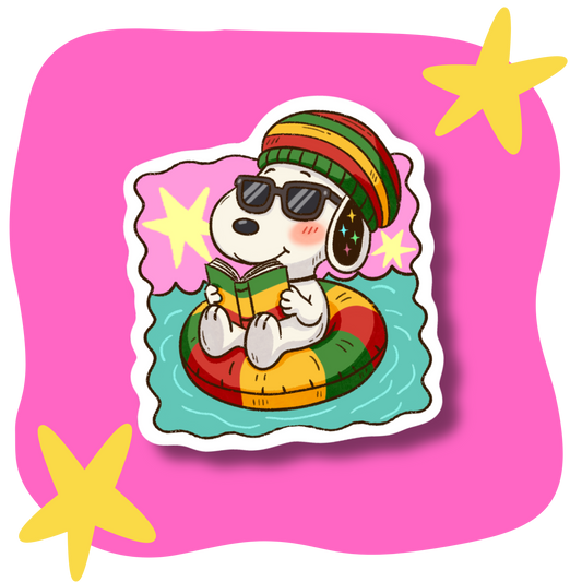 Bookish Dog Vinyl Sticker