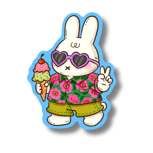 Ice cream Bunny Vinyl Sticker